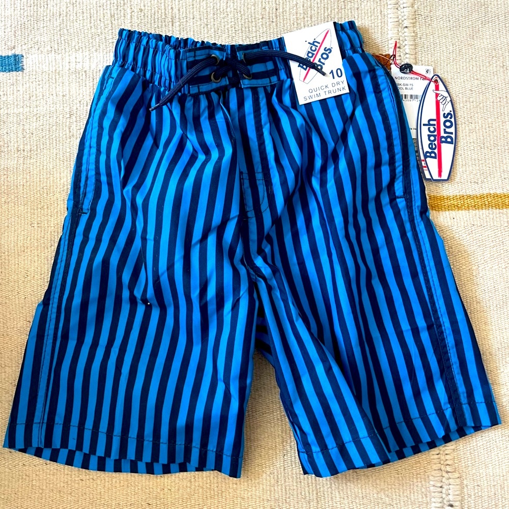 Boys' cabana striped swim trunks NWT